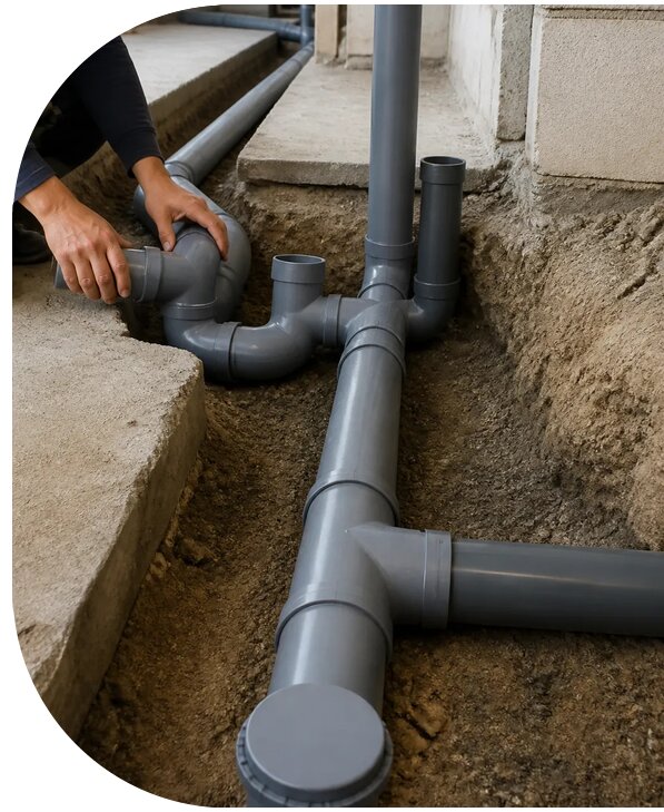 Монтаж хозбытовой канализации в Карталах от 1565 р. | АПаруса-Крт